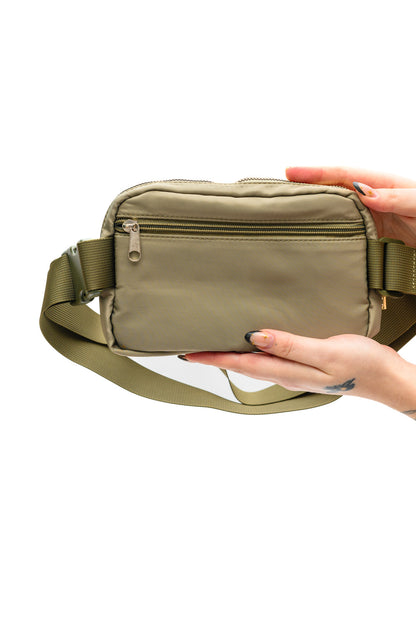 Everywhere I Go Crossbody Belt Bag in Olive